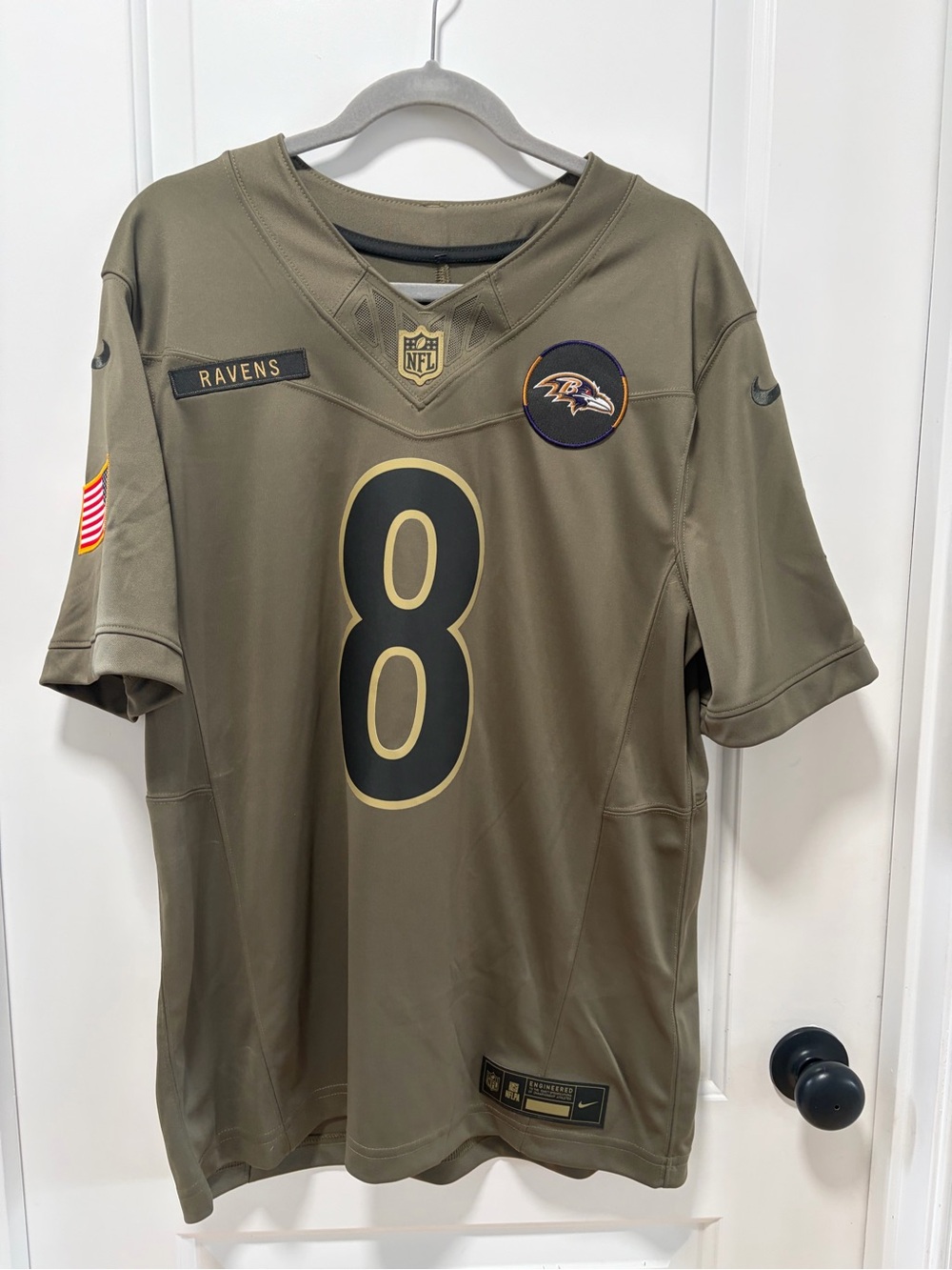 Baltimore Ravens Lamar Jackson #8 Nike NFL Jersey Salute to Service NWT size M